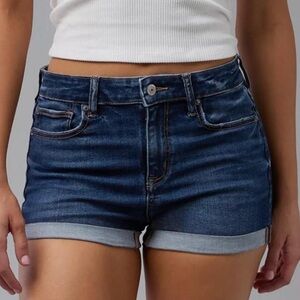 American Eagle Dark Wash High Rise Denim Jean Shorts